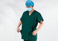 Ιατρικός χειρουργικός χρήσης νοσοκομείων τρίβει το κοντό βαμβάκι Β μανικιών 100% κοστουμιών - λαιμός