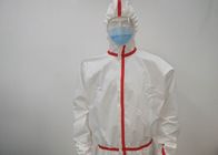 Πλεκτή εσθήτα απομόνωσης κοστουμιών προστασίας μανσετών αδιάβροχη ιατρική μίας χρήσης μη υφαμένη χειρουργική