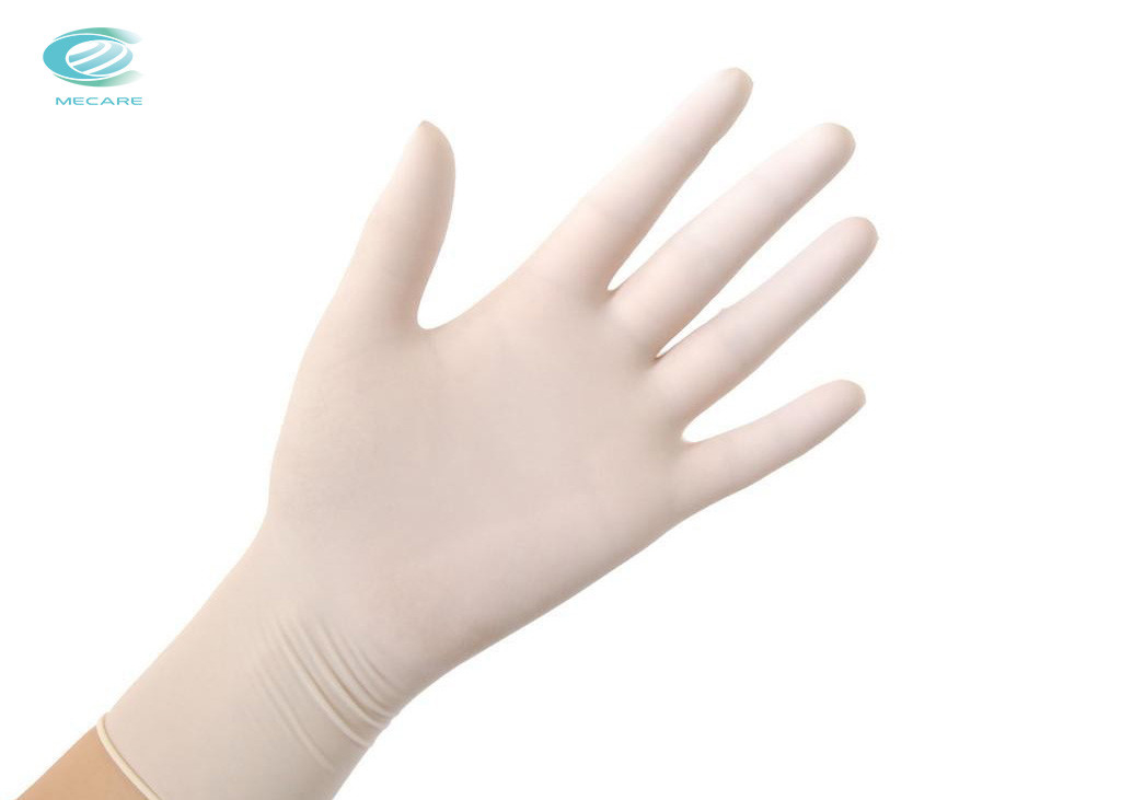 Το ιατρικό μίας χρήσης λατέξ φορά γάντια στη διαφανή ελαστική προστασία βαθμού τροφίμων σκονών ελεύθερη